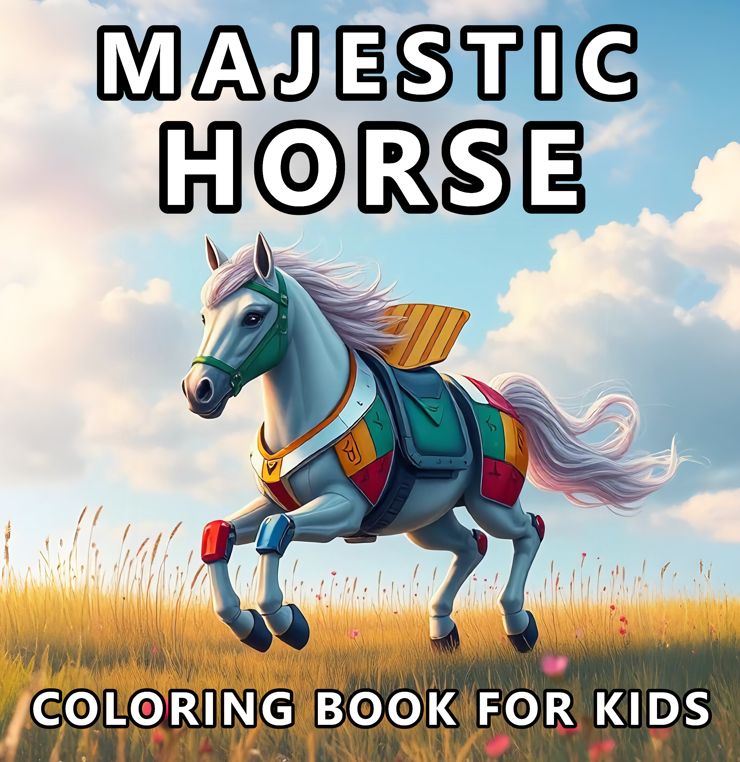 Horse coloring book for kids